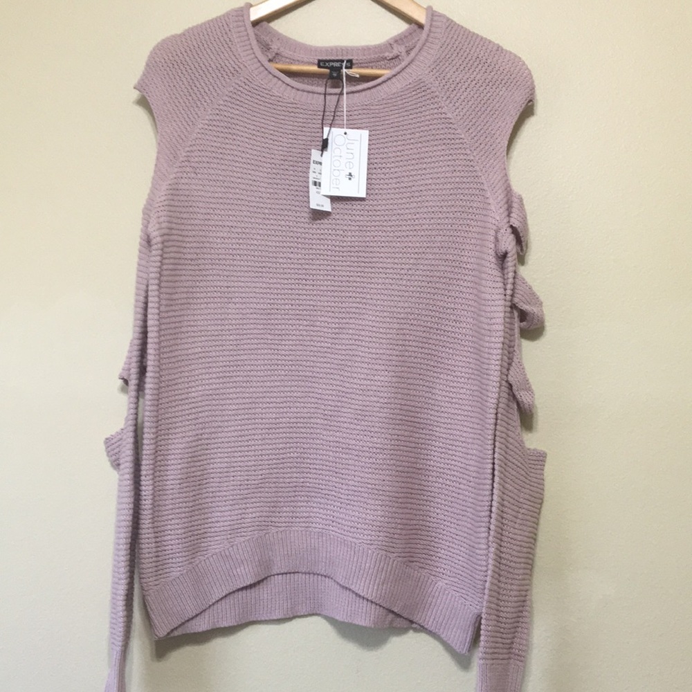 Express long cut out sleeve sweater